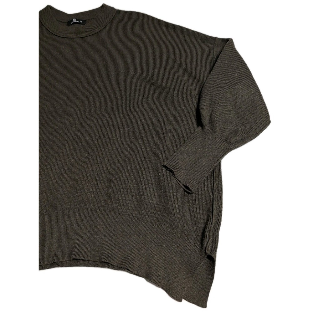 LILLUSORY Oversized Ribbed Sweater Bundle Womens M Black & Olive Crewneck - Picture 4 of 12